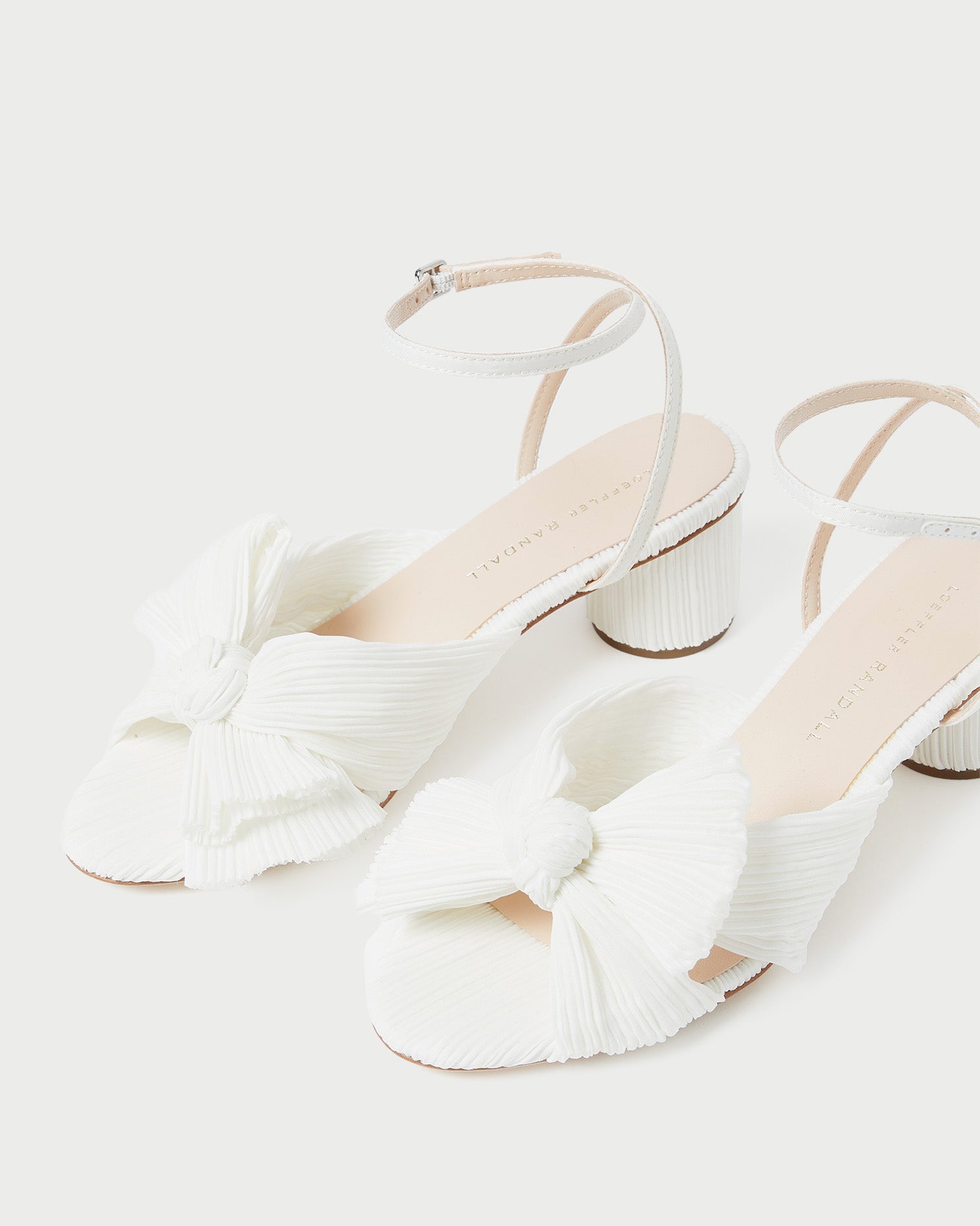 Loeffler Randall / Dahlia White Pleated Bow Heel