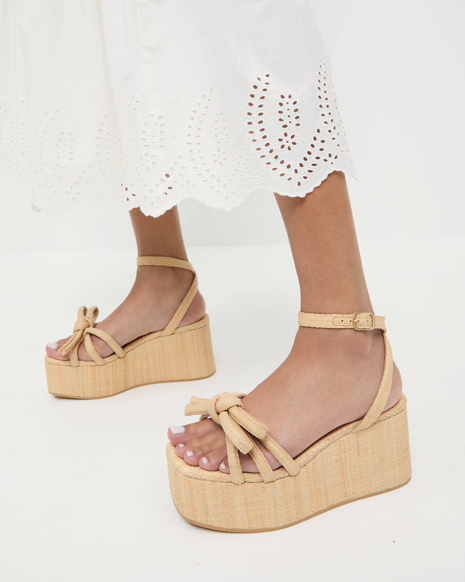 Loeffler Randall / Hudson Natural Raffia Platform Sandal