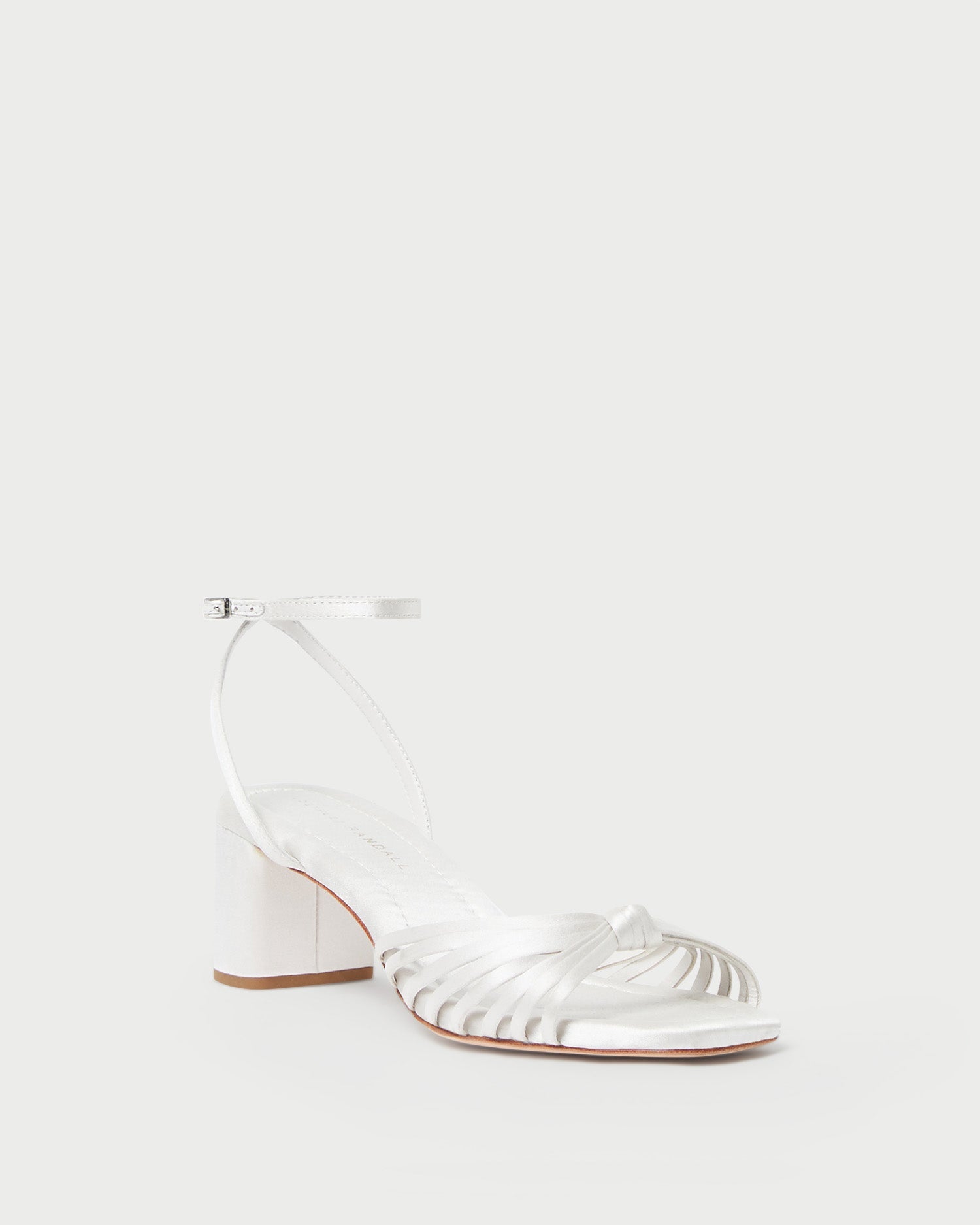 Loeffler Randall / Olivia Cream Knot Mid-Heel Sandal