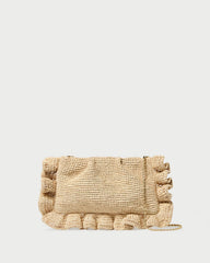 Loeffler Randall / Mavis Natural Raffia Ruffle Clutch