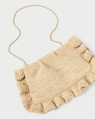 Loeffler Randall / Mavis Natural Raffia Ruffle Clutch