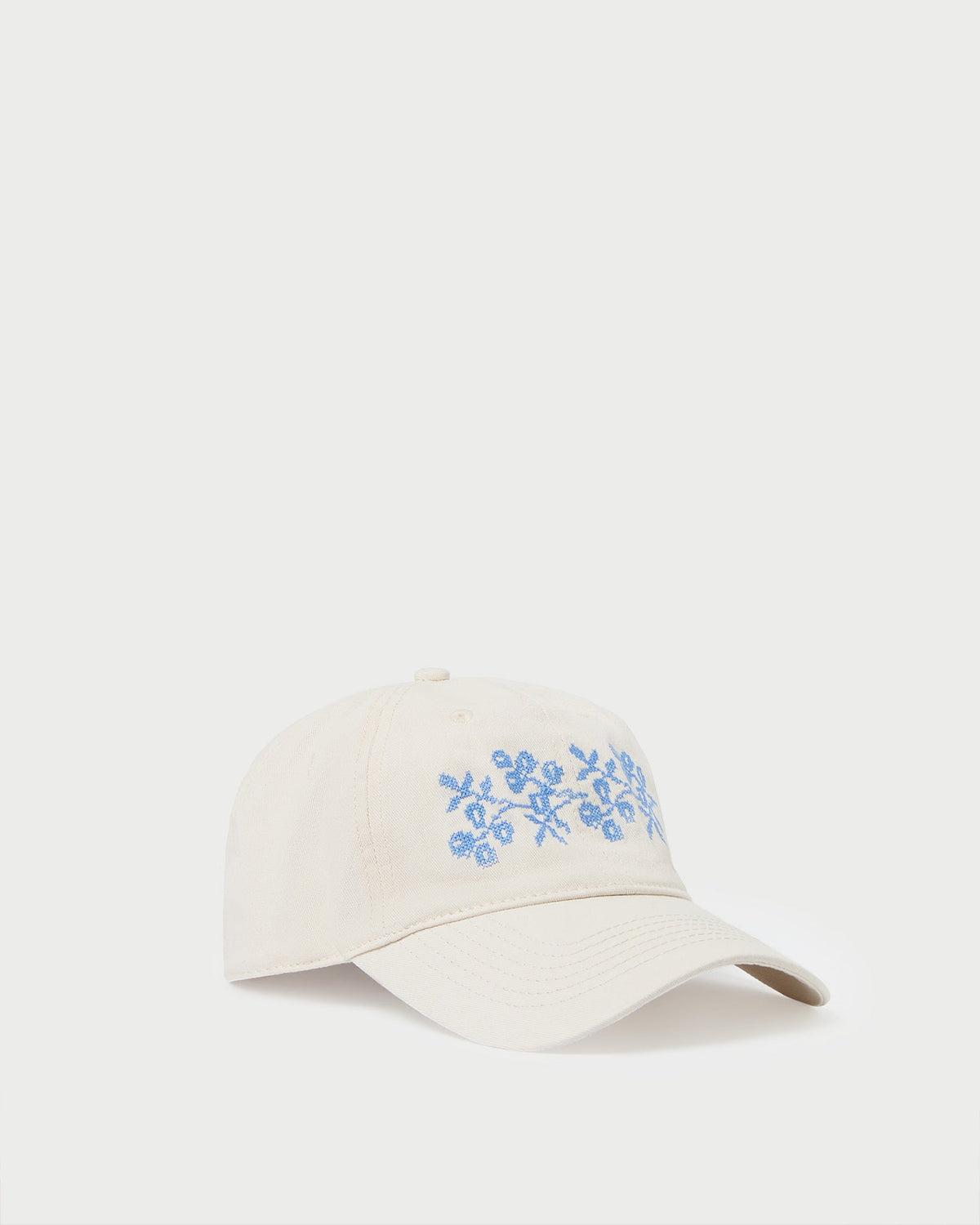 Loeffler Randall / Cairo Natural/Blue Embroidered Cap