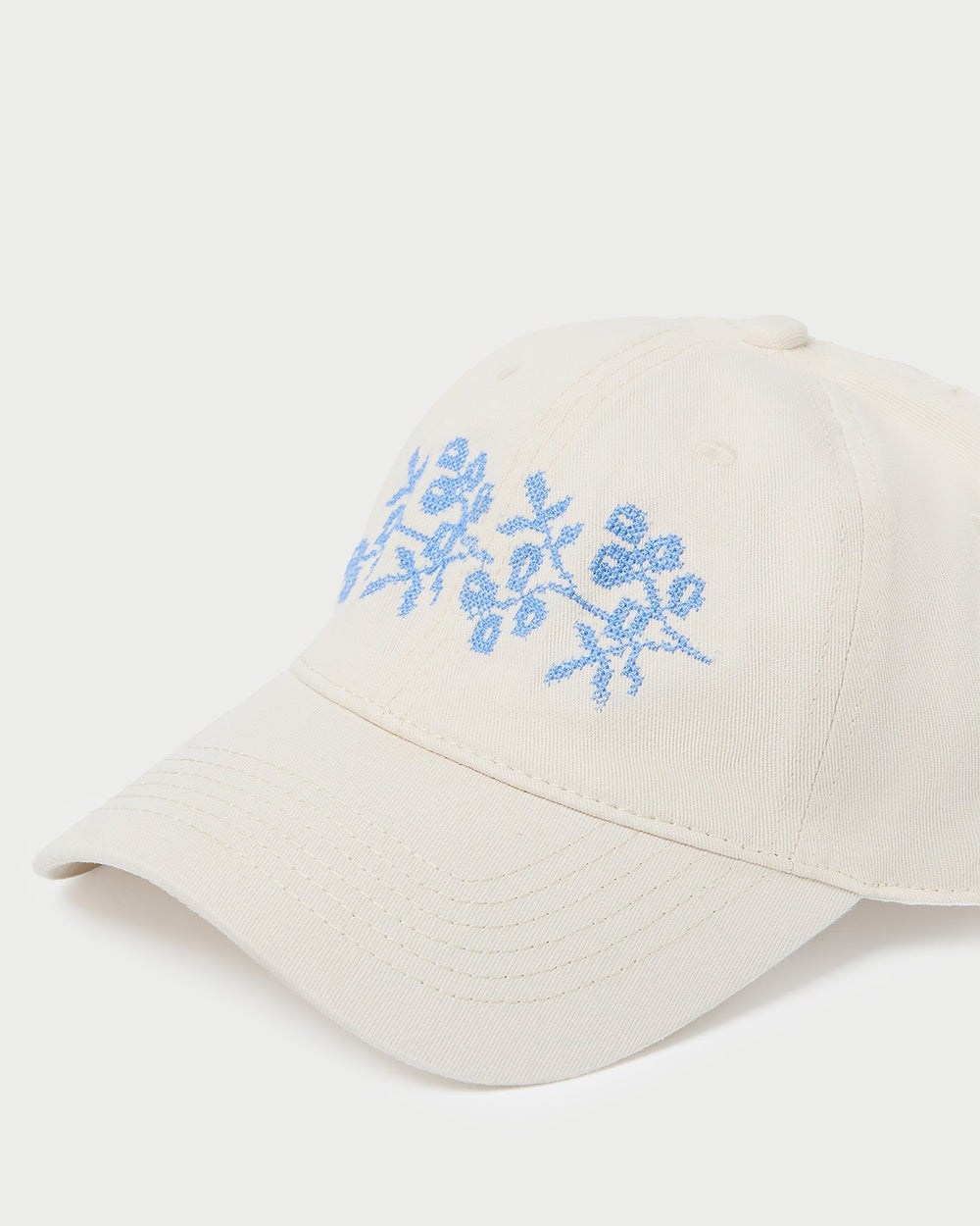 Loeffler Randall / Cairo Natural/Blue Embroidered Cap
