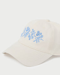 Loeffler Randall / Cairo Natural/Blue Embroidered Cap
