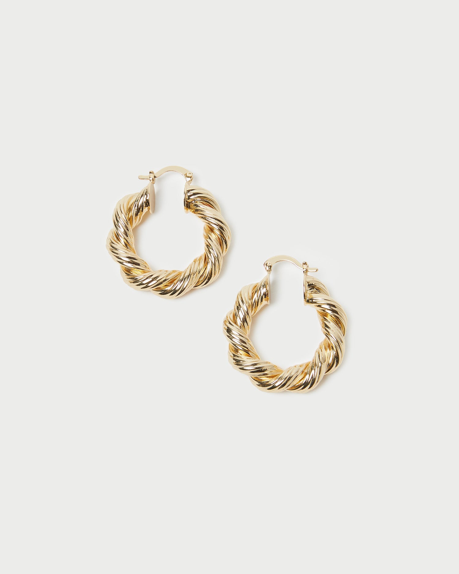 Loeffler Randall / Atticus Gold Twisted Hoop Earrings