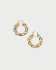 Loeffler Randall / Atticus Gold Twisted Hoop Earrings