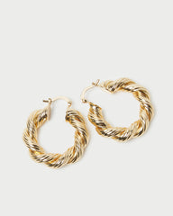 Loeffler Randall / Atticus Gold Twisted Hoop Earrings