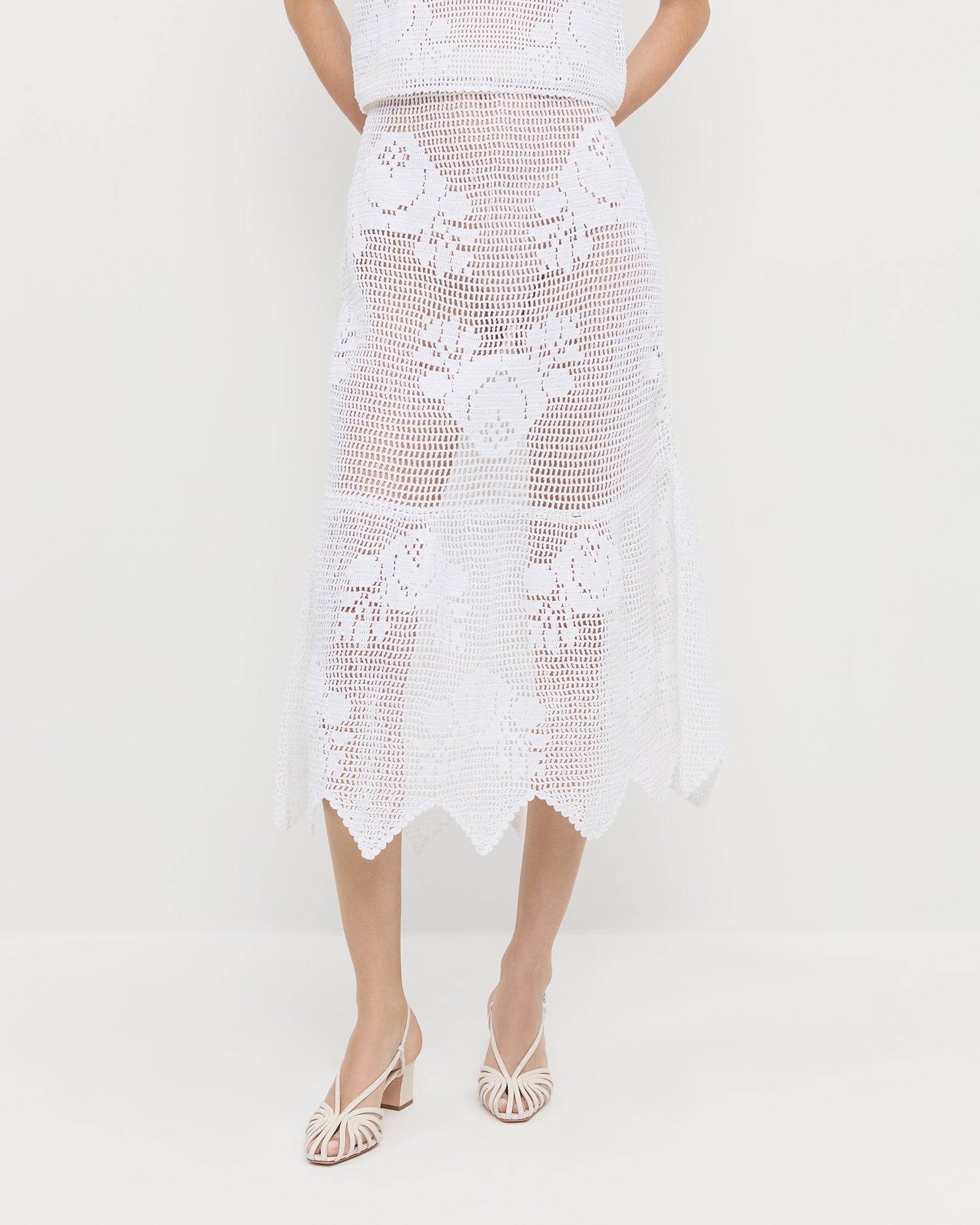 Loeffler Randall / Sullivan Cream Crochet Skirt
