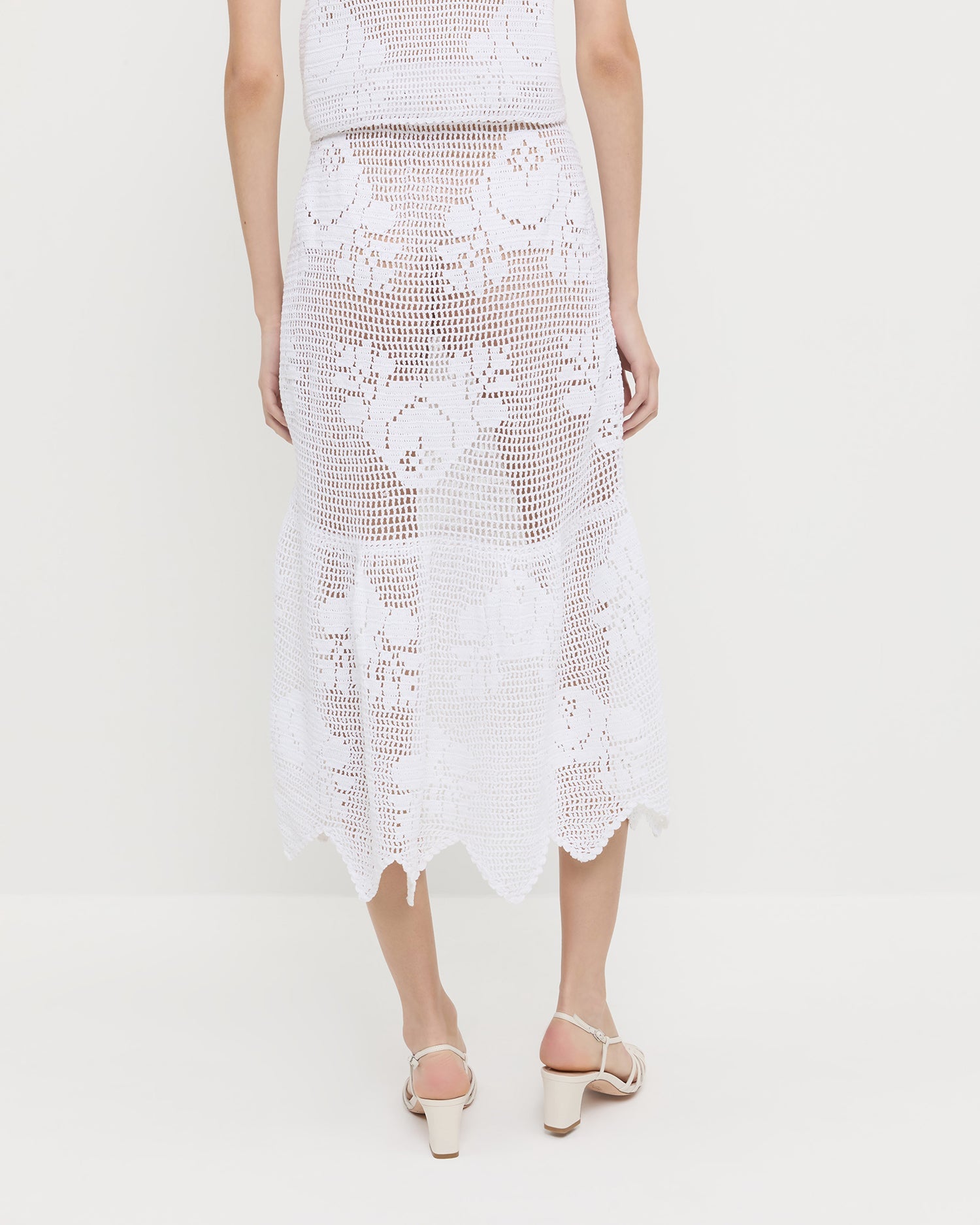Loeffler Randall / Sullivan Cream Crochet Skirt