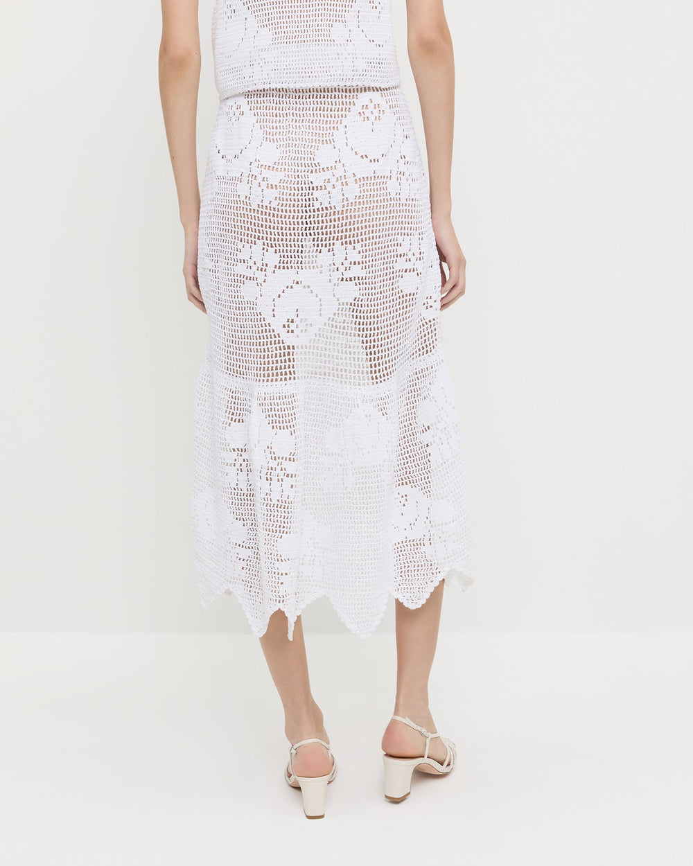 Loeffler Randall / Sullivan Cream Crochet Skirt