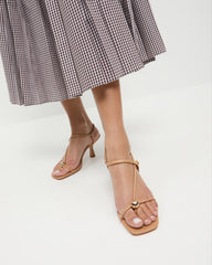 Loeffler Randall / Triana Dune Leather Mid-Heel Sandal