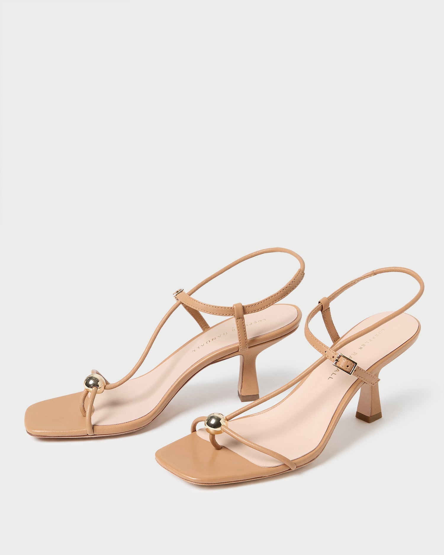 Loeffler Randall / Triana Dune Leather Mid-Heel Sandal