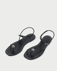 Loeffler Randall / Lara Black Leather Sandal