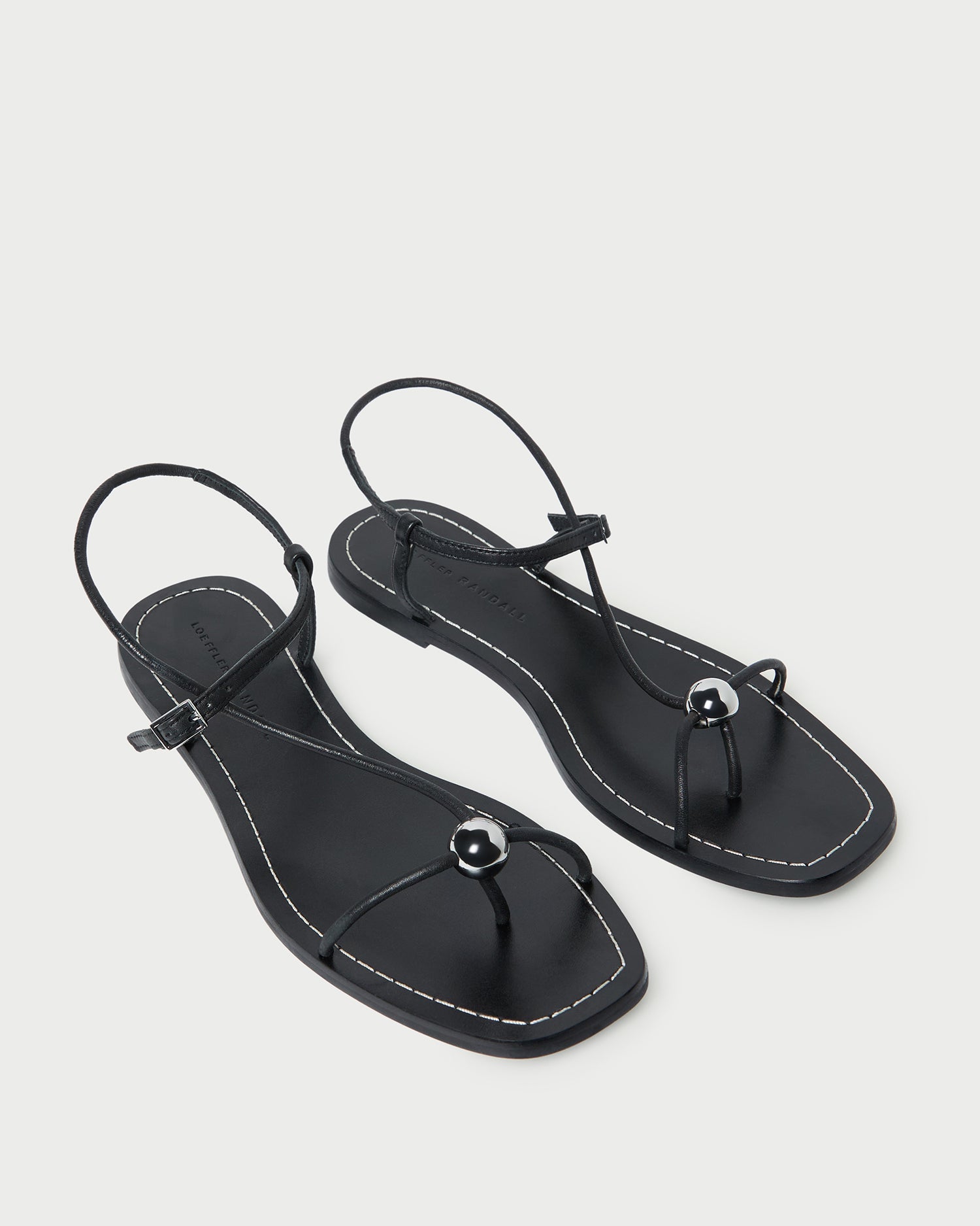 Loeffler Randall / Lara Black Leather Sandal