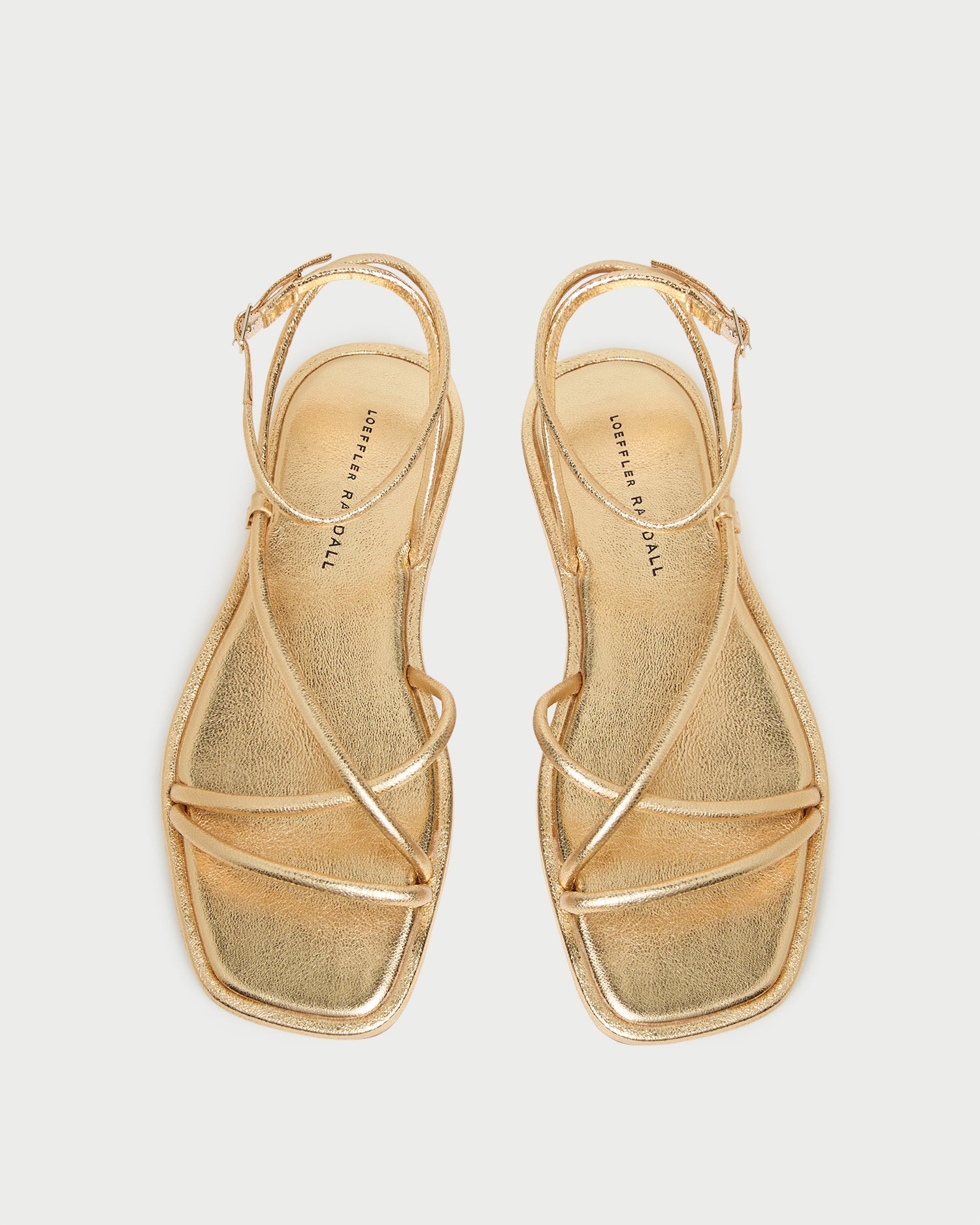 Loeffler Randall / Noor Gold Leather Flat Sandal
