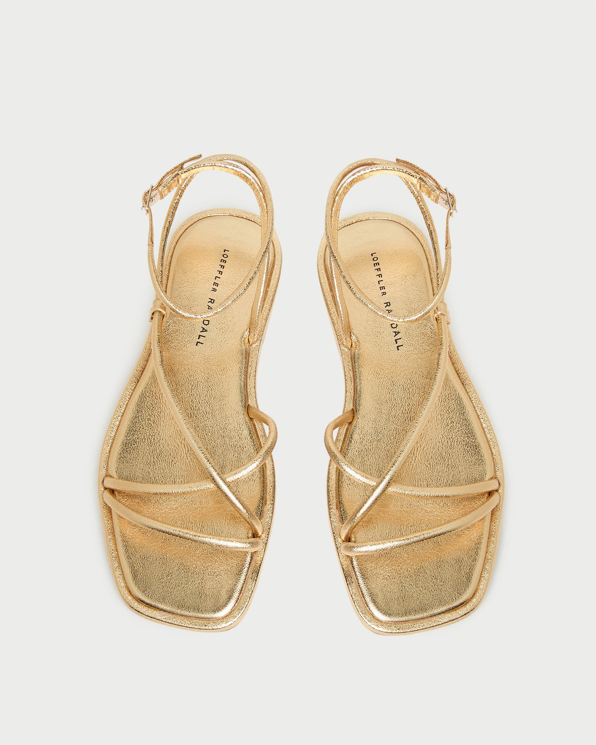 Loeffler Randall / Noor Gold Leather Flat Sandal