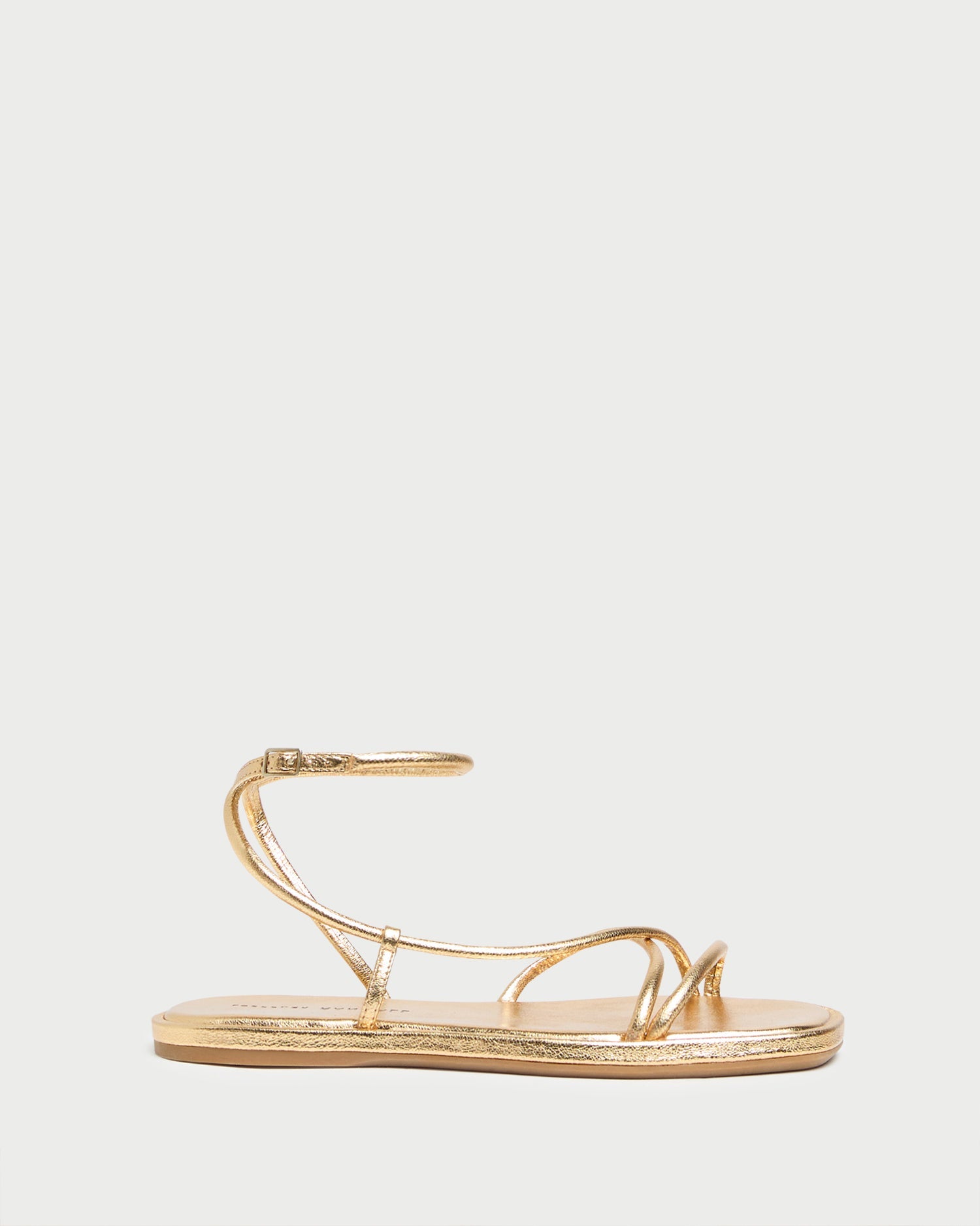 Loeffler Randall / Noor Gold Leather Flat Sandal