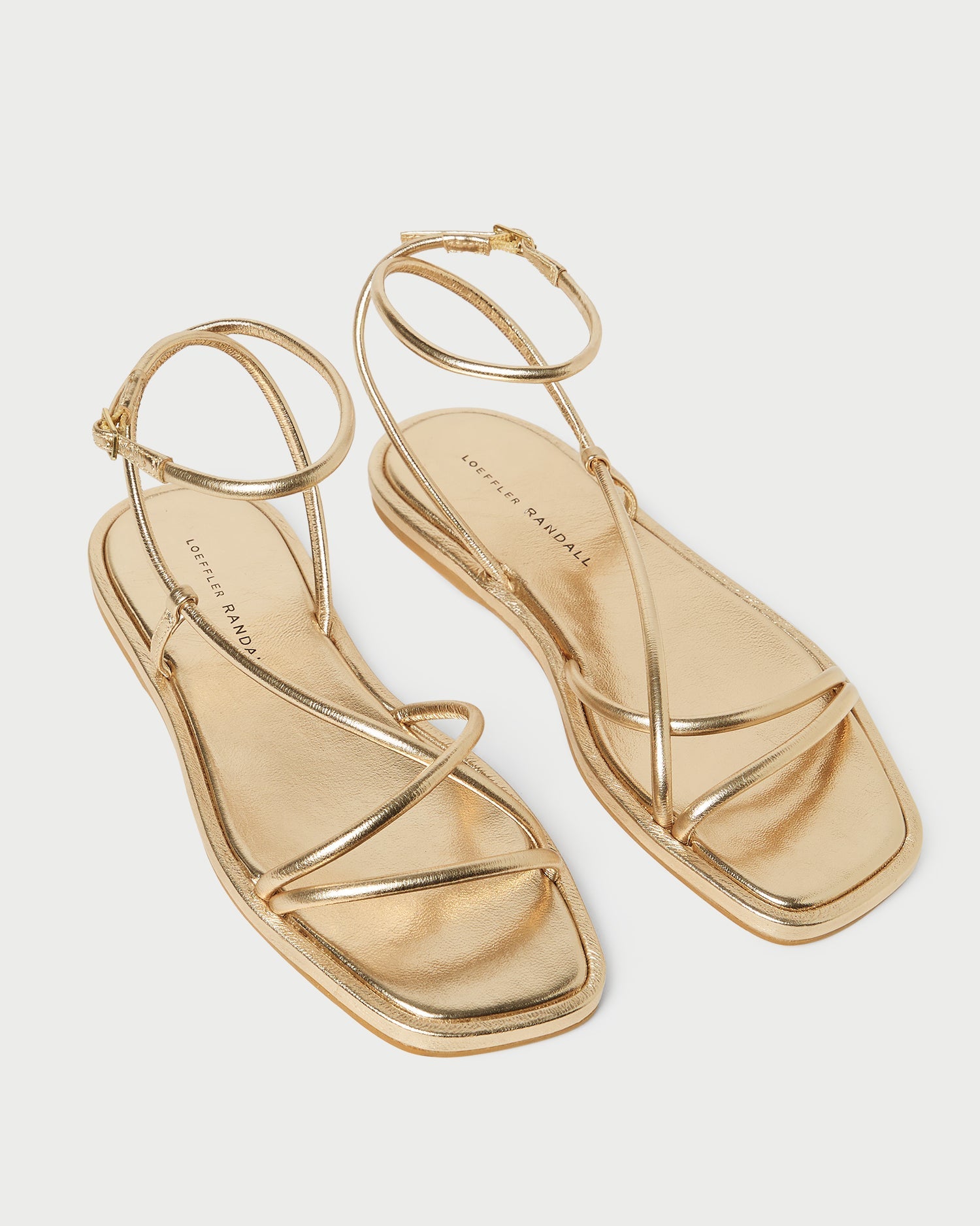 Loeffler Randall / Noor Gold Leather Flat Sandal