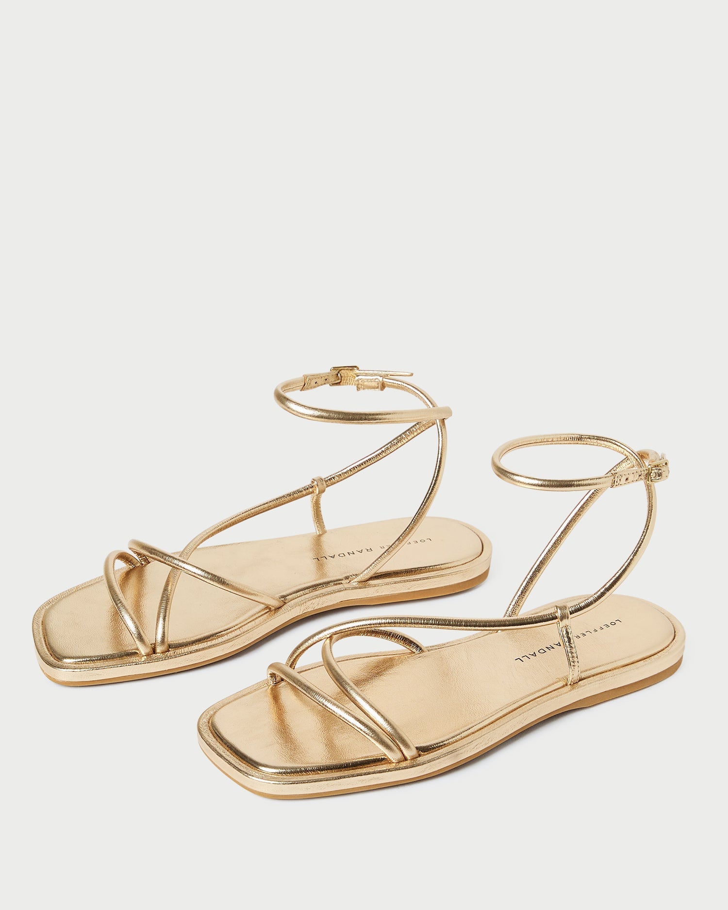 Loeffler Randall / Noor Gold Leather Flat Sandal