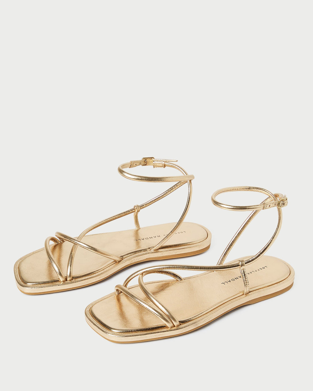 Loeffler Randall / Noor Gold Leather Flat Sandal