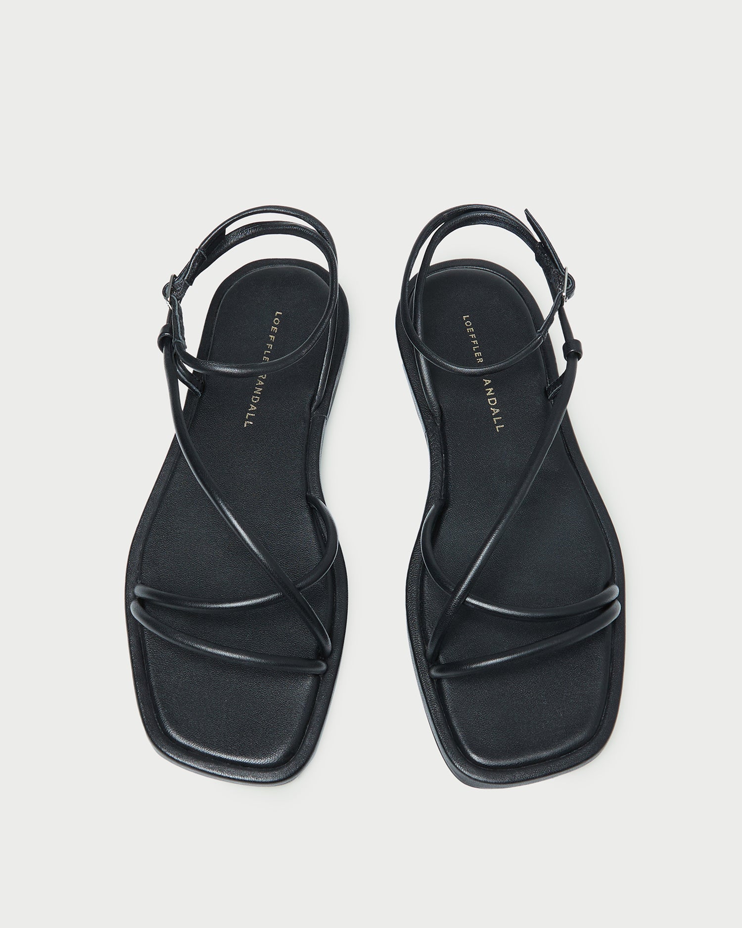 Loeffler Randall / Noor Black Leather Flat Sandal