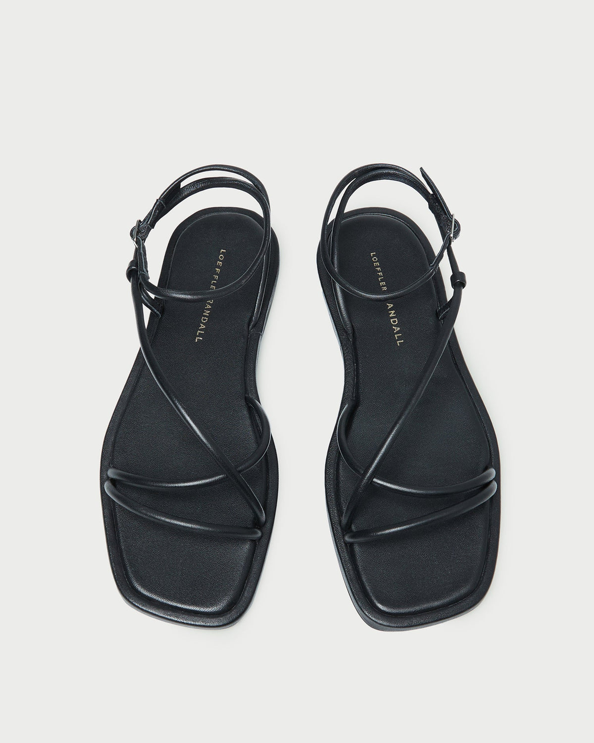 Loeffler Randall / Noor Black Leather Flat Sandal