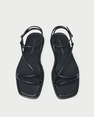Loeffler Randall / Noor Black Leather Flat Sandal