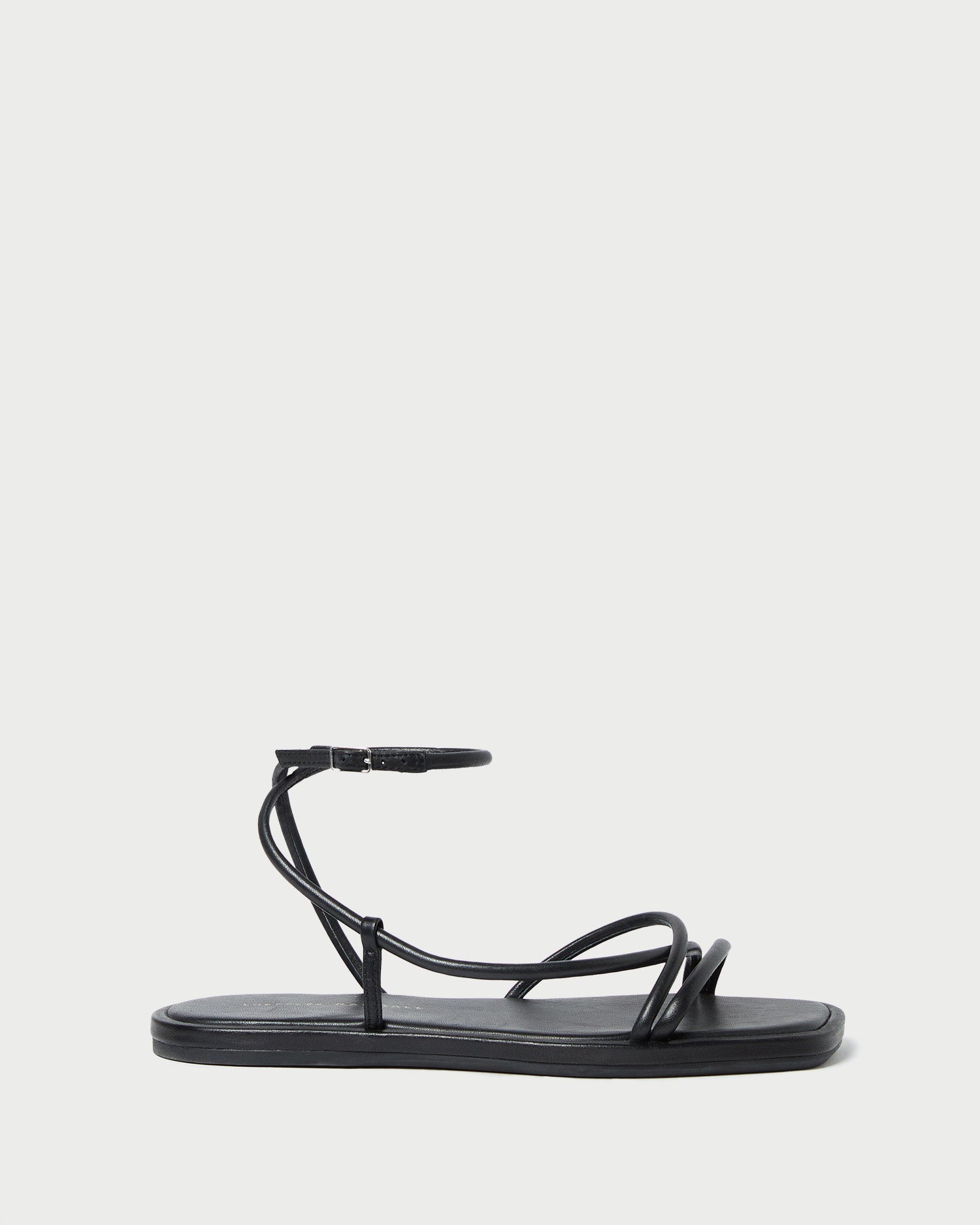 Loeffler Randall / Noor Black Leather Flat Sandal