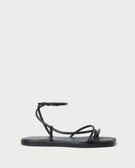 Loeffler Randall / Noor Black Leather Flat Sandal