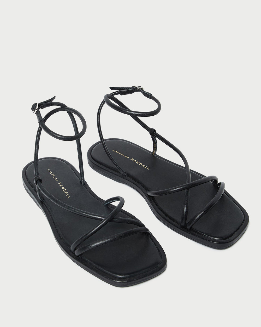 Loeffler Randall / Noor Black Leather Flat Sandal