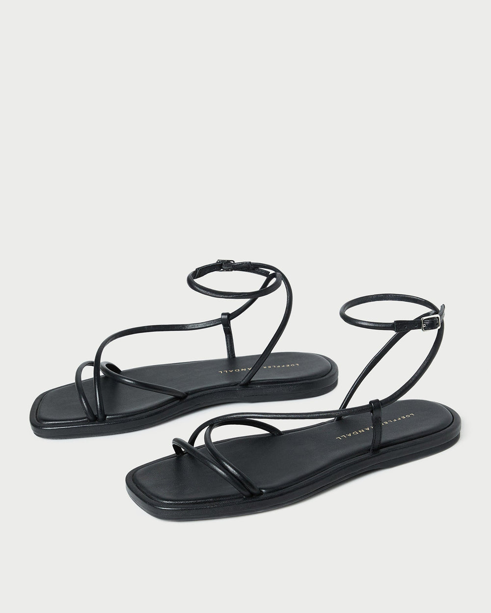 Loeffler Randall / Noor Black Leather Flat Sandal