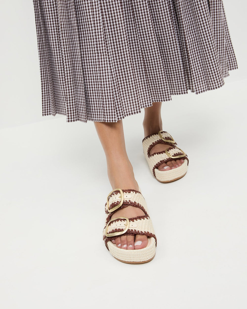 Loeffler Randall / Theo Cream Two-Band Sandal