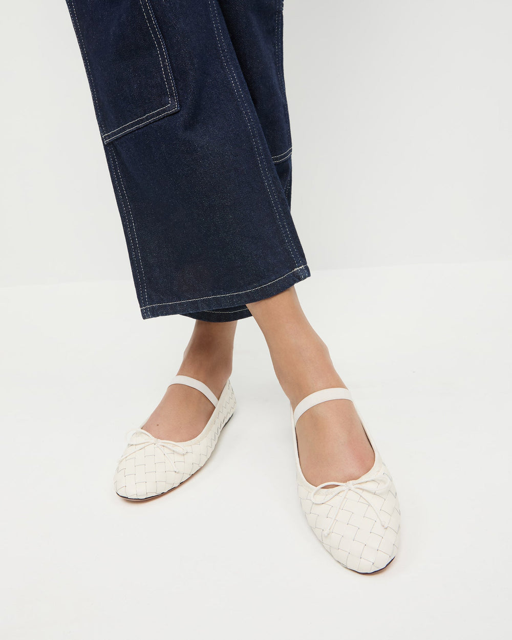 Loeffler Randall / Leonie Cream Woven Ballet Flat