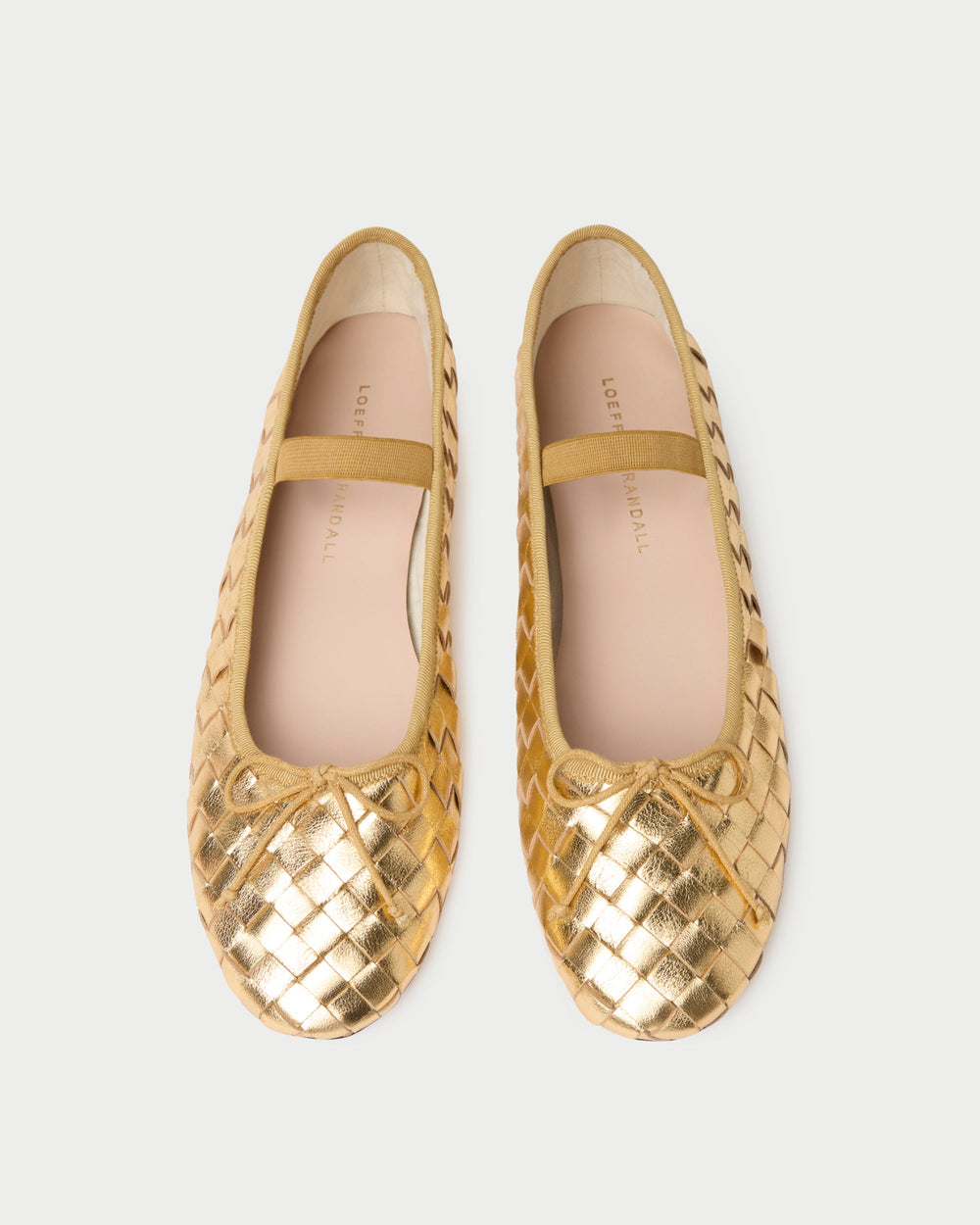 Loeffler Randall / Leonie Gold Woven Ballet Flat