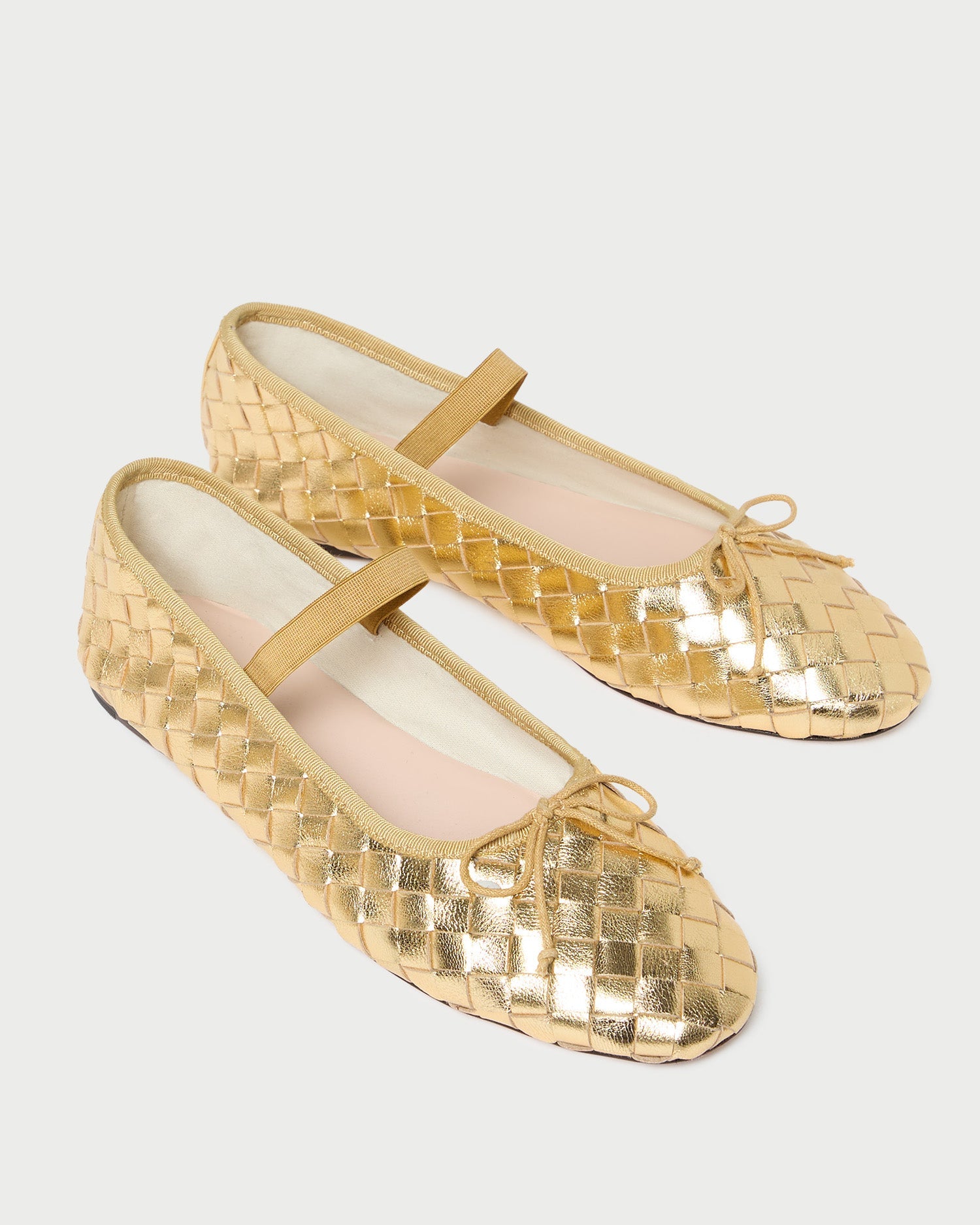 Loeffler Randall / Leonie Gold Woven Ballet Flat
