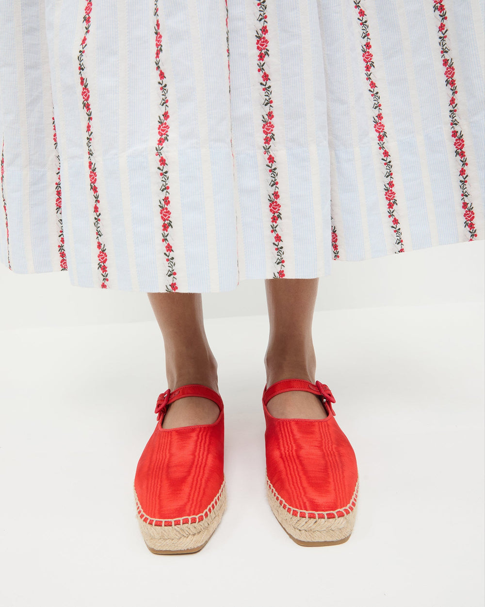 Loeffler Randall / Clover Red Moiré Espadrille