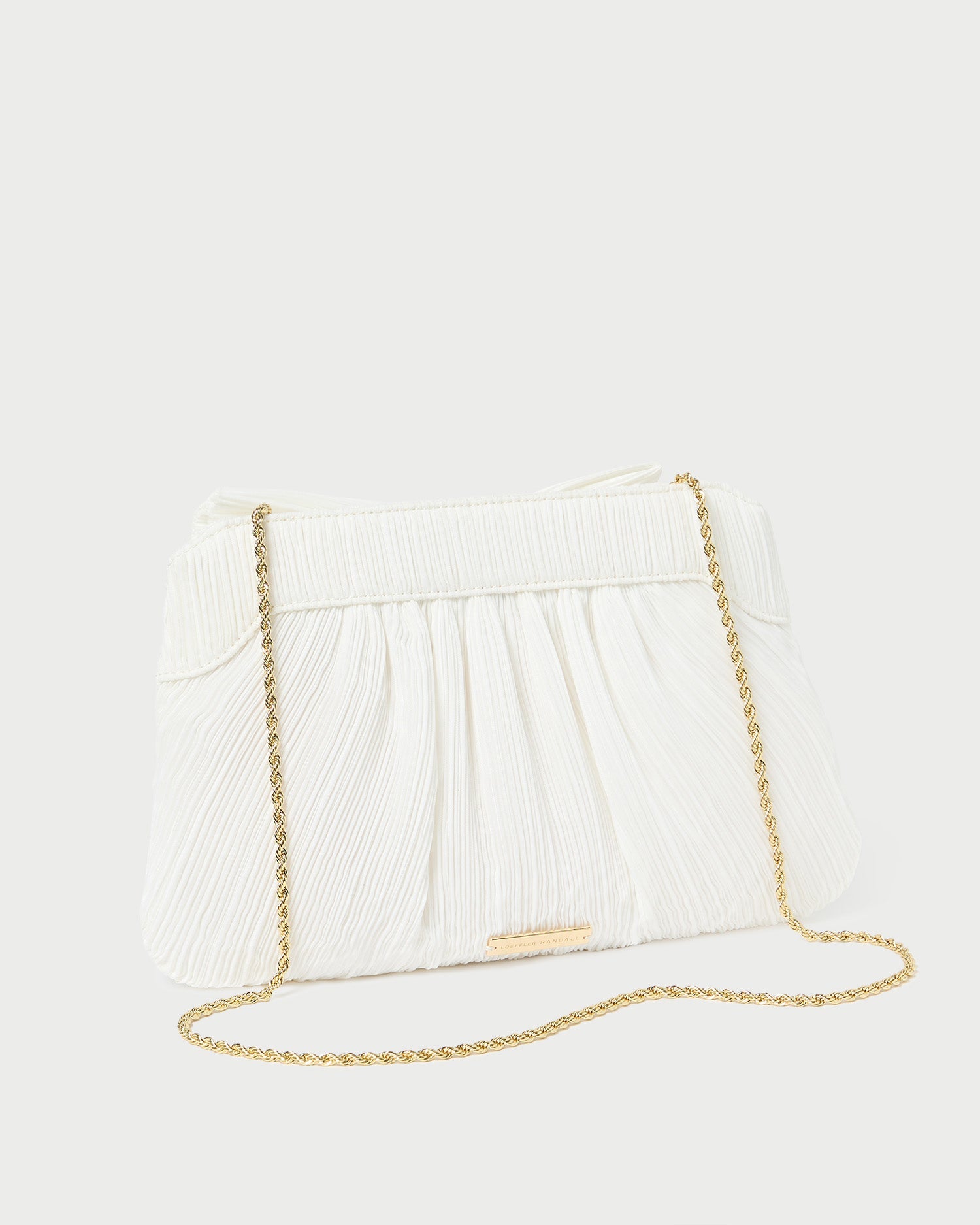 Loeffler Randall / Rayne White Pleated Bow Clutch