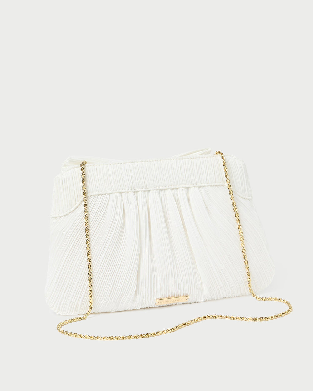 Loeffler Randall / Rayne White Pleated Bow Clutch