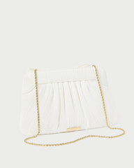 Loeffler Randall / Rayne White Pleated Bow Clutch
