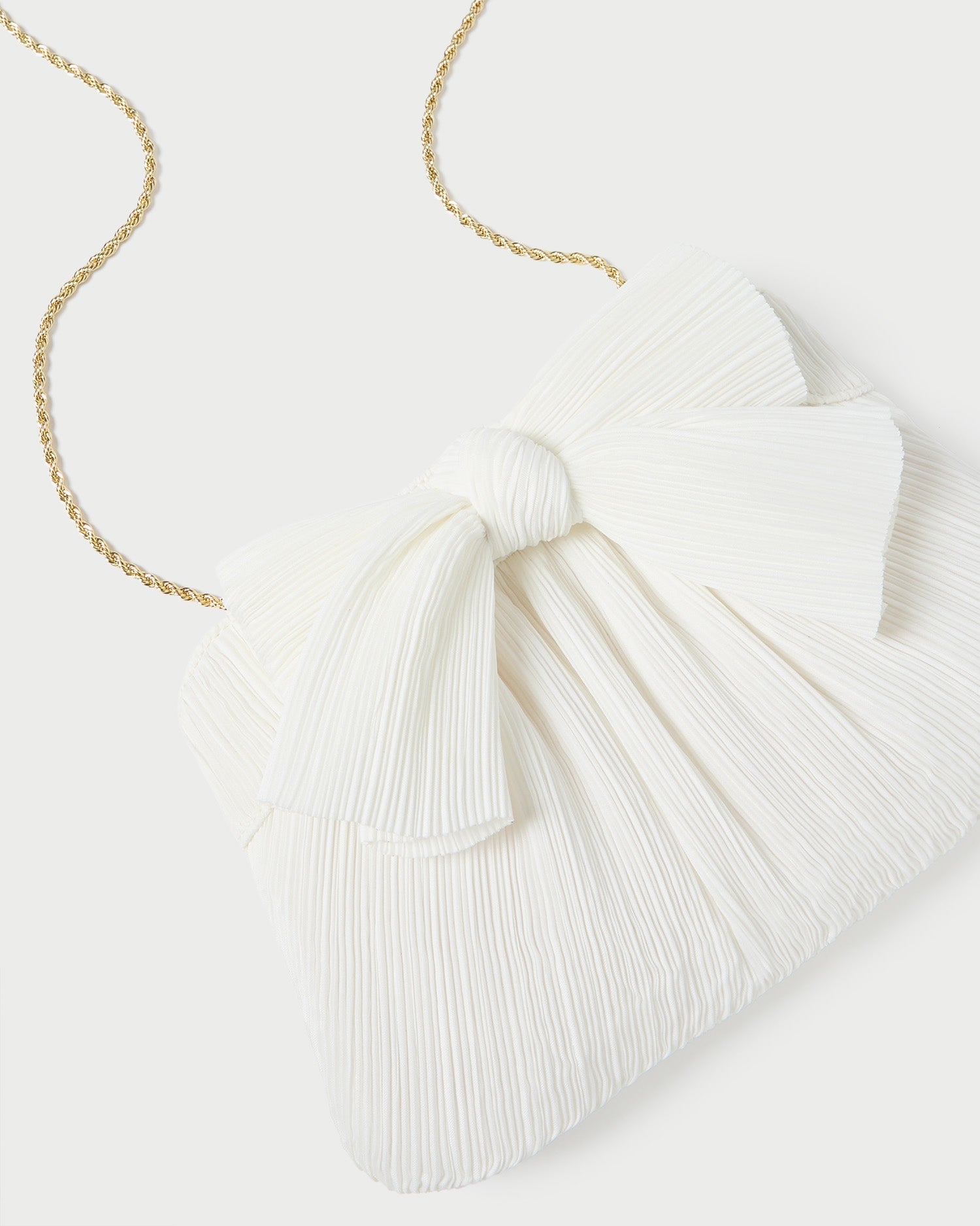 Loeffler Randall / Rayne White Pleated Bow Clutch