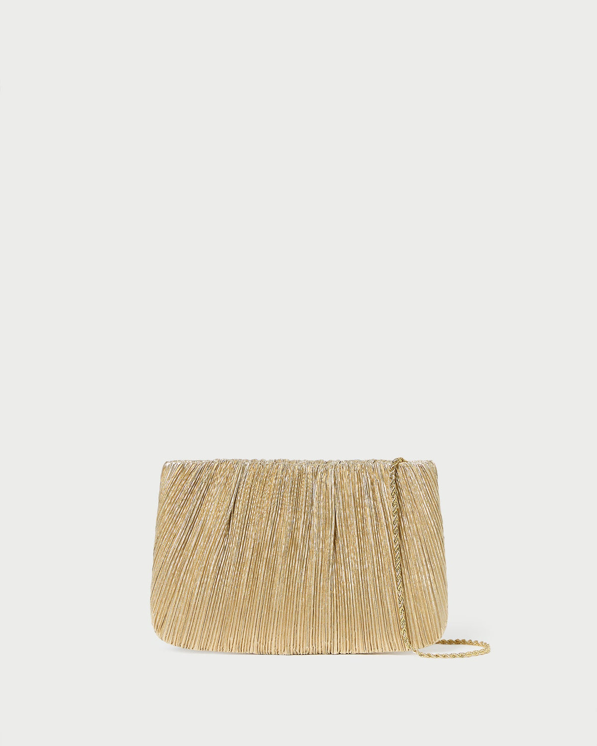 Loeffler Randall / Brit Gold Lamé Pleated Clutch