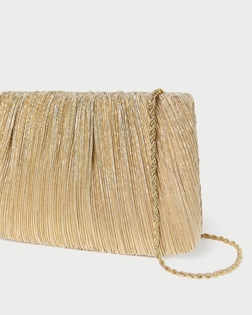 Loeffler Randall / Brit Gold Lamé Pleated Clutch