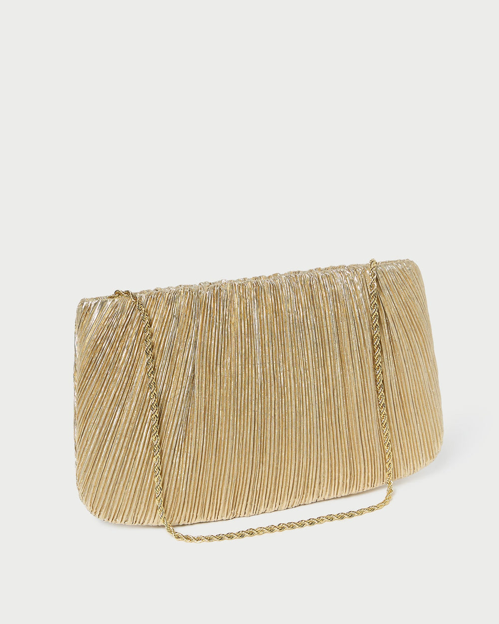 Loeffler Randall / Brit Gold Lamé Pleated Clutch