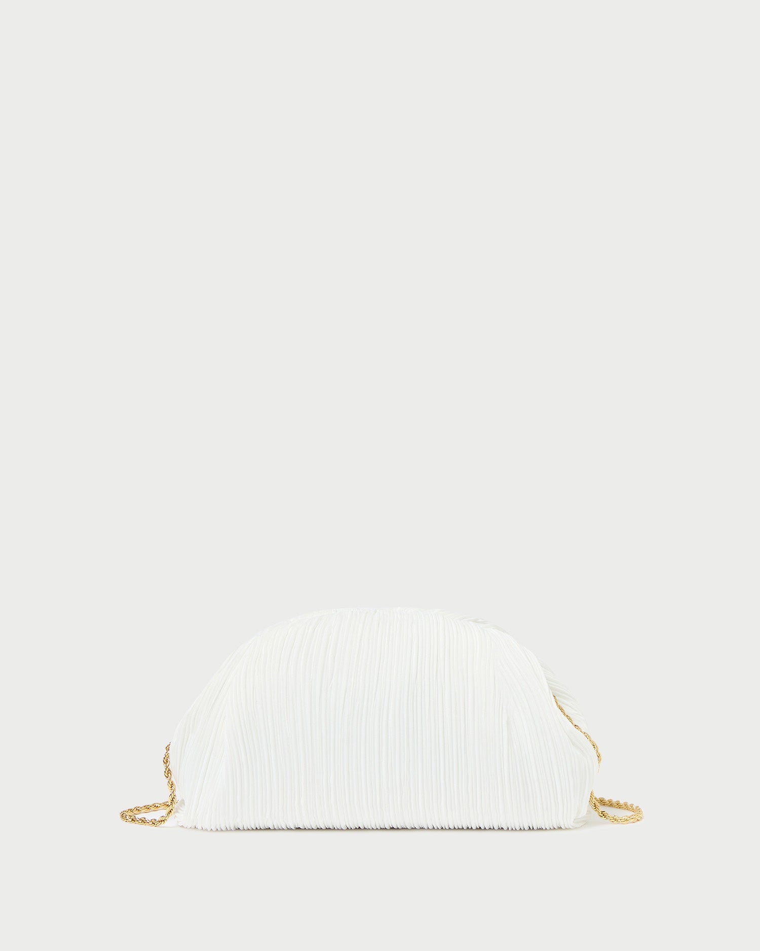 Loeffler Randall / Bailey White Pleated Dome Clutch