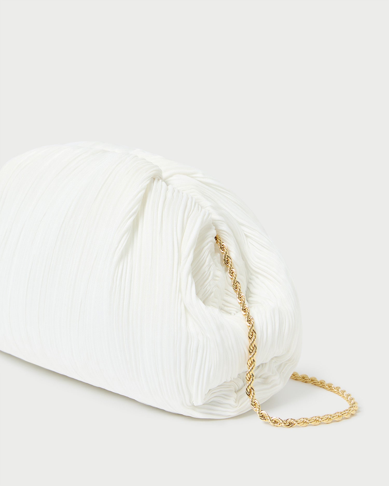 Loeffler Randall / Bailey White Pleated Dome Clutch