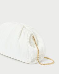 Loeffler Randall / Bailey White Pleated Dome Clutch