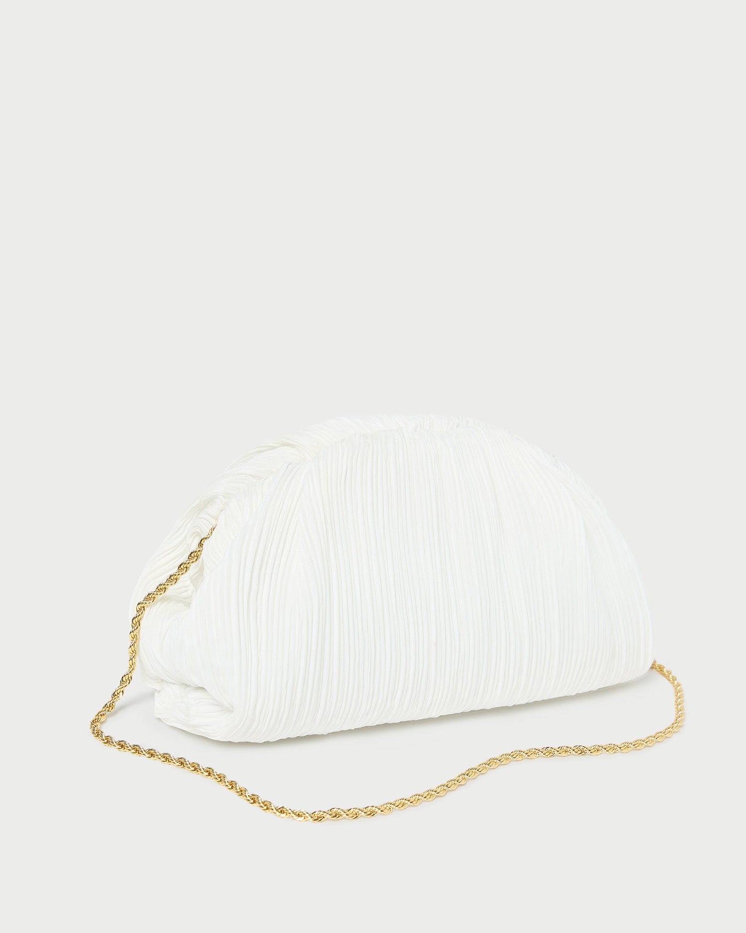 Loeffler Randall / Bailey White Pleated Dome Clutch