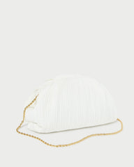 Loeffler Randall / Bailey White Pleated Dome Clutch