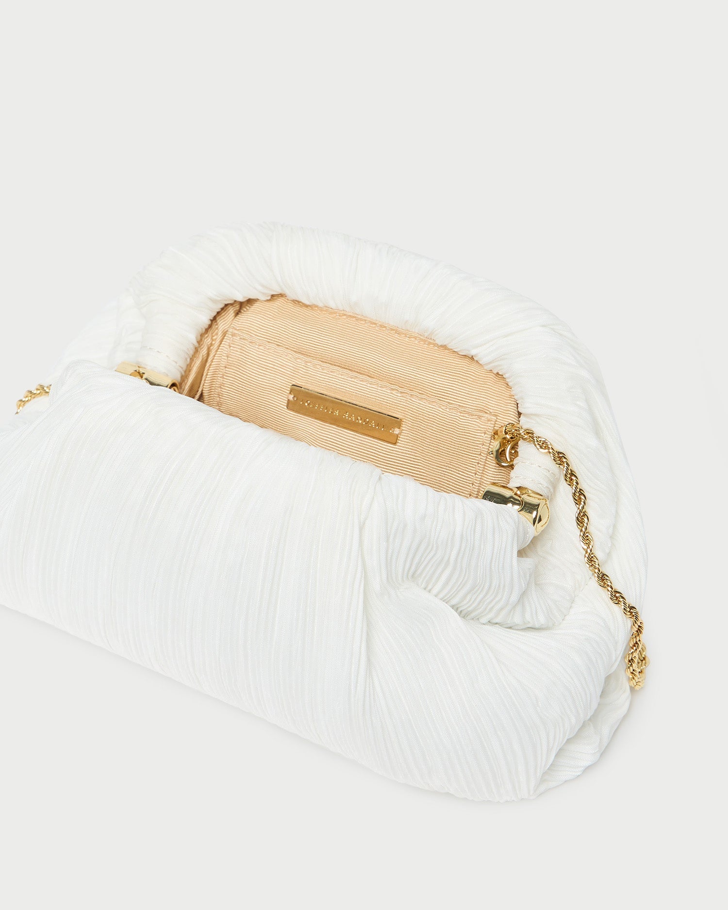 Loeffler Randall / Bailey White Pleated Dome Clutch