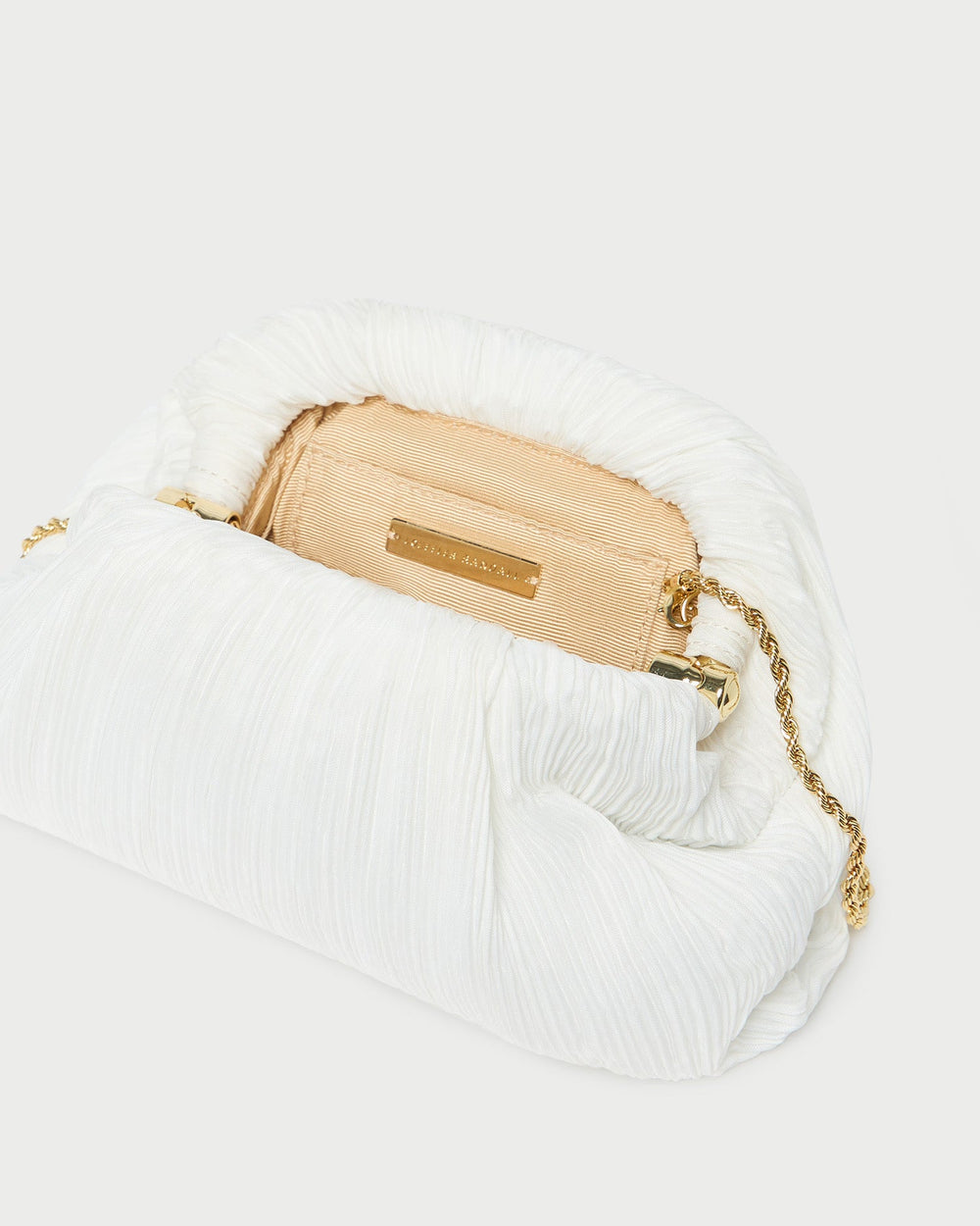 Loeffler Randall / Bailey White Pleated Dome Clutch